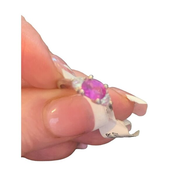 New Women's Cute & Dainty Soft Fushia/Clear CZ - Picture 1 of 6